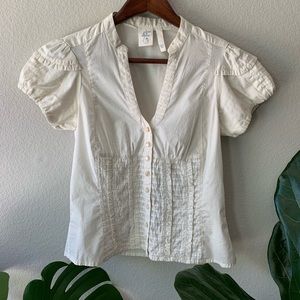 Anthropologie Off-White Blouse